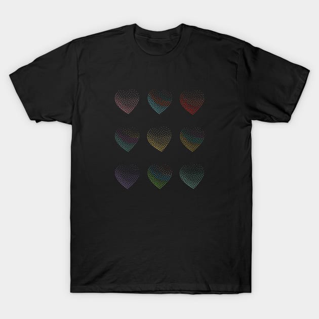 Vibrant Hearts T-Shirt by Senjin